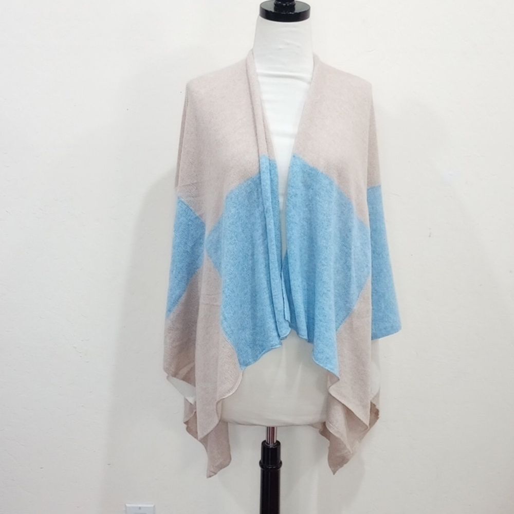 J. McLaughlin Skyler Color Block Cashmere Poncho, OS - New!